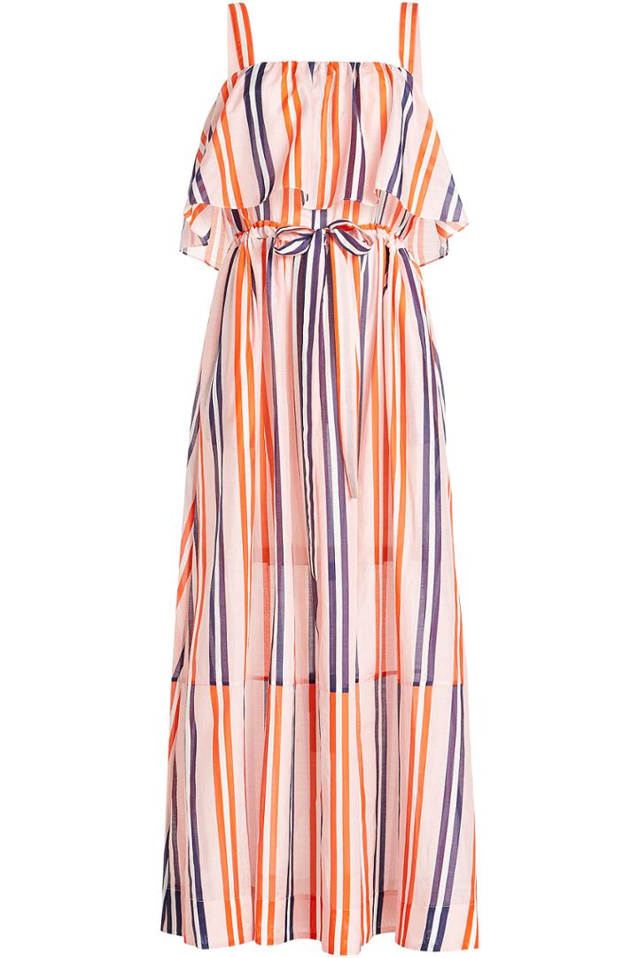 Diane Von Furstenberg Diane Von Furstenberg Striped Cotton Dress With Silk