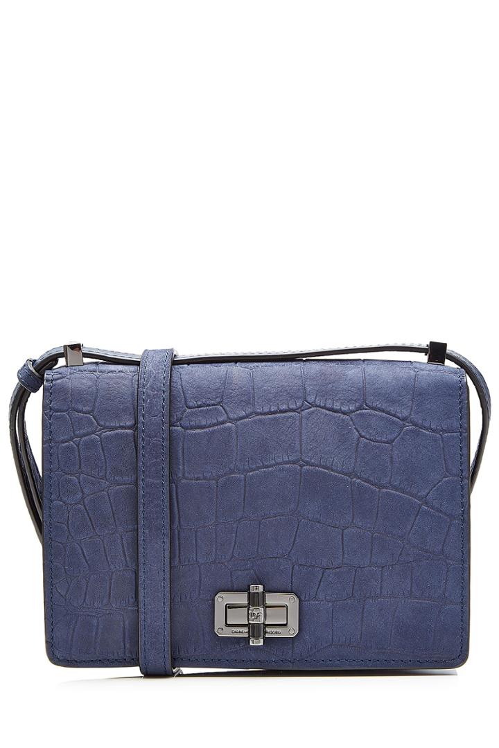 Diane Von Furstenberg Diane Von Furstenberg Embossed Leather Shoulder Bag - Blue