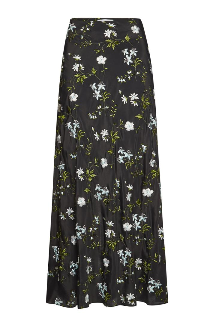 Paco Rabanne Paco Rabanne Embroidered Midi Skirt With Silk