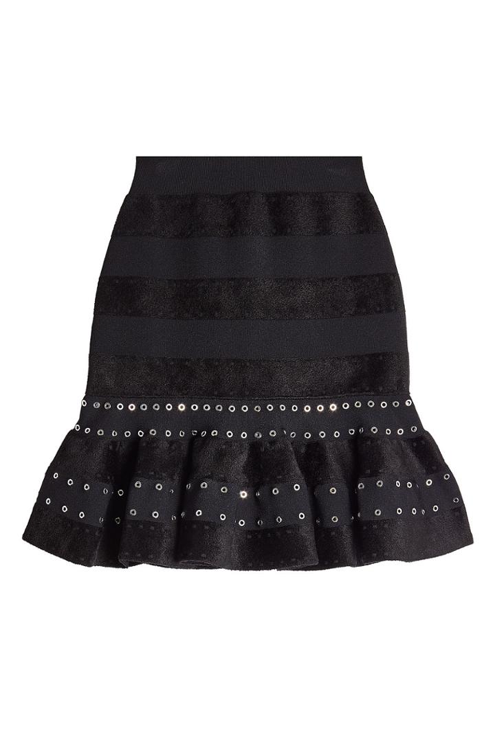 Alexander Mcqueen Alexander Mcqueen Embellished Skirt With Ruffles