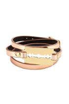 Mcq Alexander Mcqueen Mcq Alexander Mcqueen Leather Bracelet With Razor Blade Motif - Gold