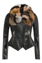 Jitrois Jitrois Leather Jacket With Fox Fur - Black
