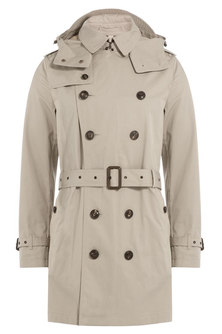 Burberry Brit Burberry Brit Cotton Trench Jacket With Hood - Beige