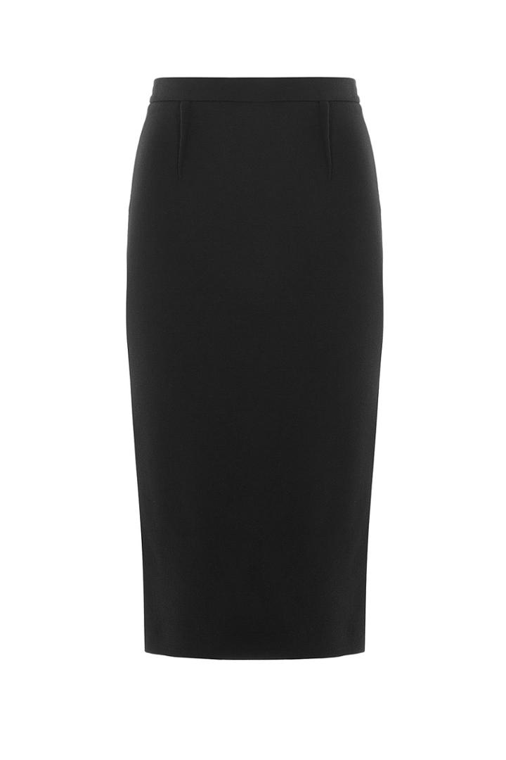 Roland Mouret Roland Mouret Wool Crepe Pencil Skirt - Black