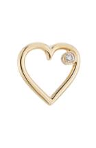 Aur Lie Bidermann Fine Jewelry 18kt Yellow Gold Heart Earring With White Diamond
