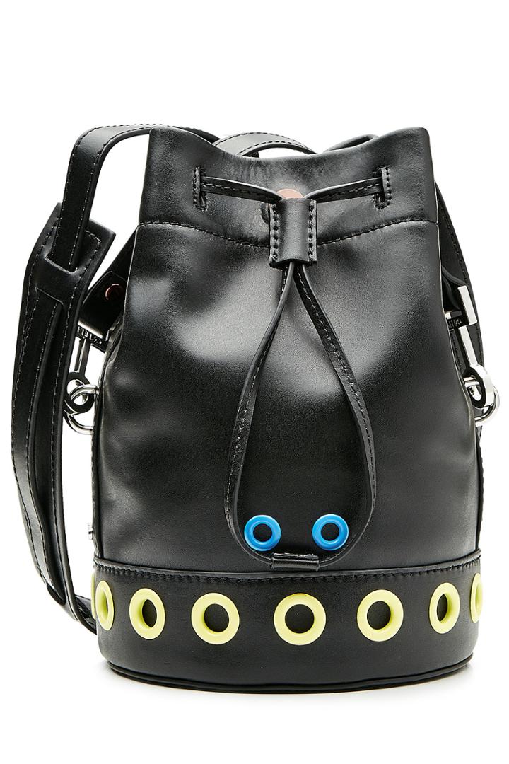 Kenzo Kenzo Leather Drawstring Tote - Black