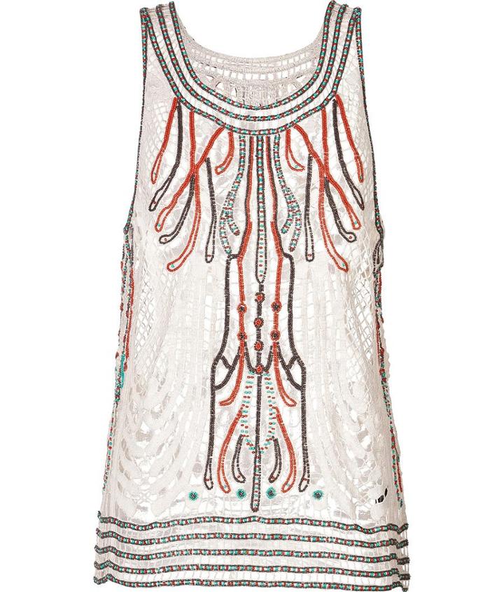 Antik Batik Beaded Crochet Tank Top