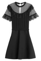 R.e.d. Valentino R.e.d. Valentino Dress With Point D'esprit And Lace - Black