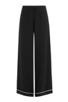 Valentino Valentino Silk Wide Leg Pants With Contrast Piping - Black