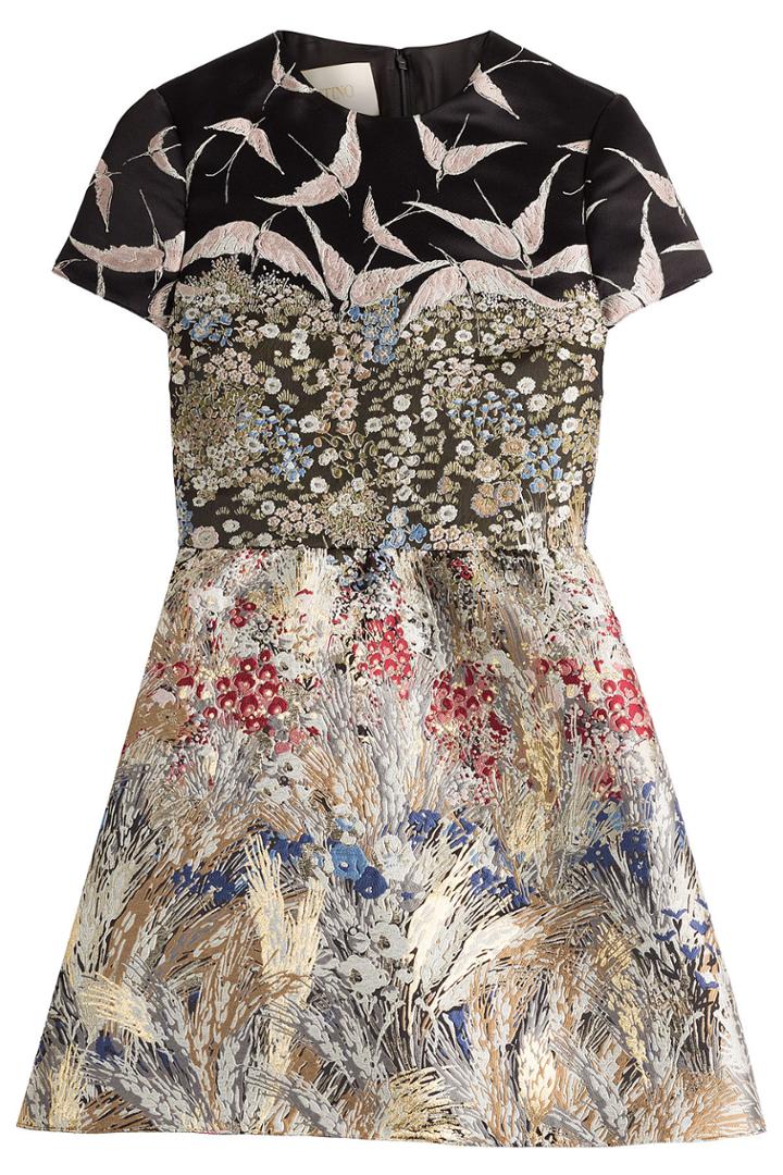 Valentino Valentino Embroidered Dress With Silk