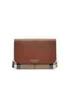Burberry Burberry Hampshire Mini Shoulder Bag With Leather And Checked Fabric