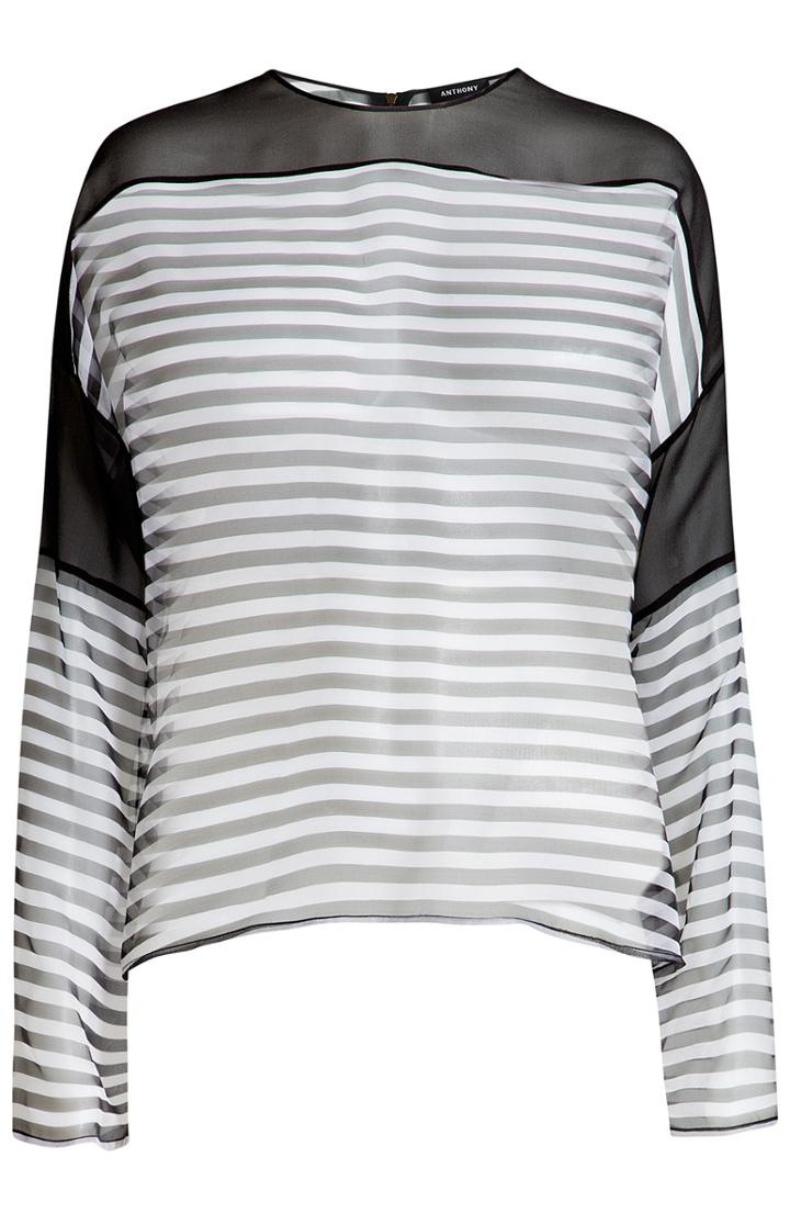 Anthony Vaccarello Striped Silk Blouse