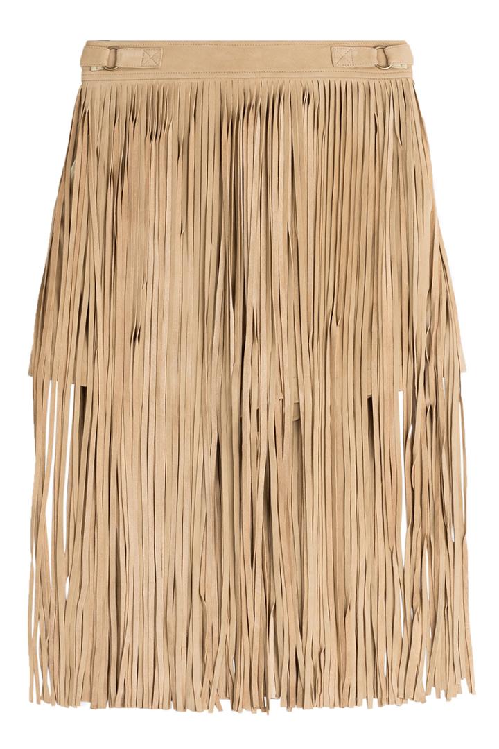 Tamara Mellon Tamara Mellon Fringed Suede Shorts - Beige