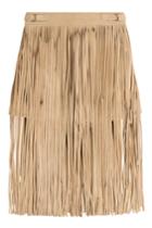 Tamara Mellon Tamara Mellon Fringed Suede Shorts - Beige