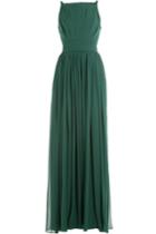 Elie Saab Elie Saab Floor Length Silk Gown - Green