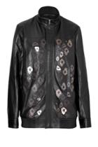 Anthony Vaccarello Anthony Vaccarello Embellished Leather Jacket - Black