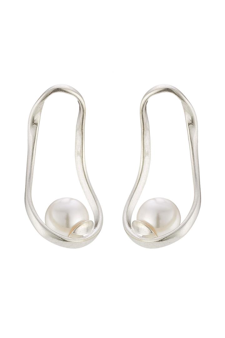 Maison Margiela Maison Margiela Silver Earrings With Pearls