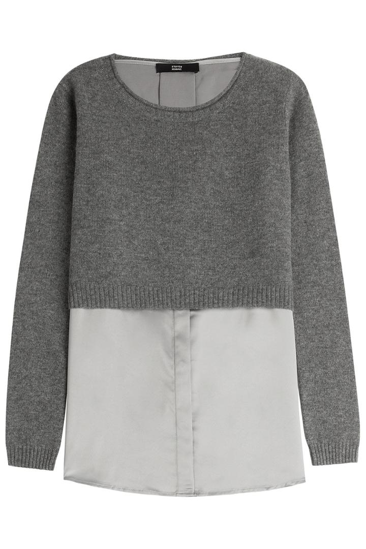 Steffen Schraut Steffen Schraut Cropped Layered Sweater - Grey