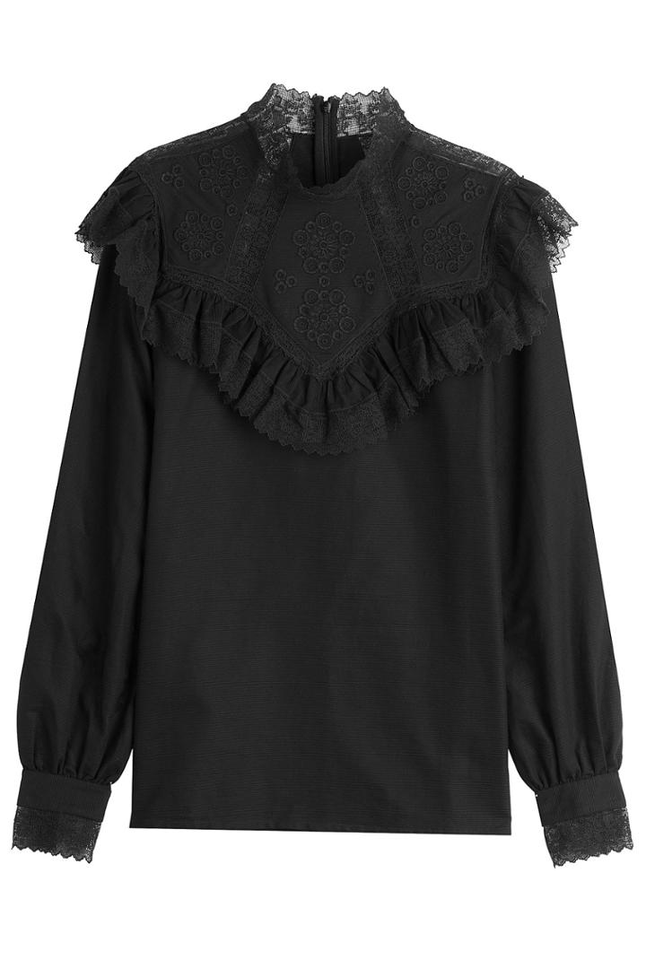 Vilshenko Vilshenko Cotton Blouse With Ruffles - Black