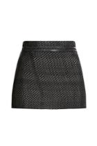Hacienda Montaecristo Hacienda Montaecristo Woven Skirt With Leather - Black
