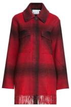 T By Alexander Wang T By Alexander Wang Printed Jacket With Fringed Trim - Red