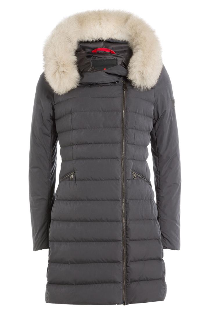 Peuterey Peuterey Down Coat With Fur-trimmed Hood - Grey