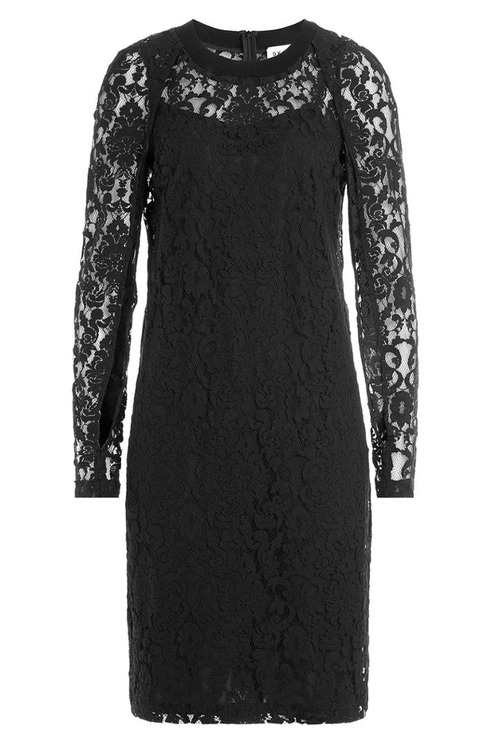 Dkny Dkny Cotton Blend Dress With Lace - Black