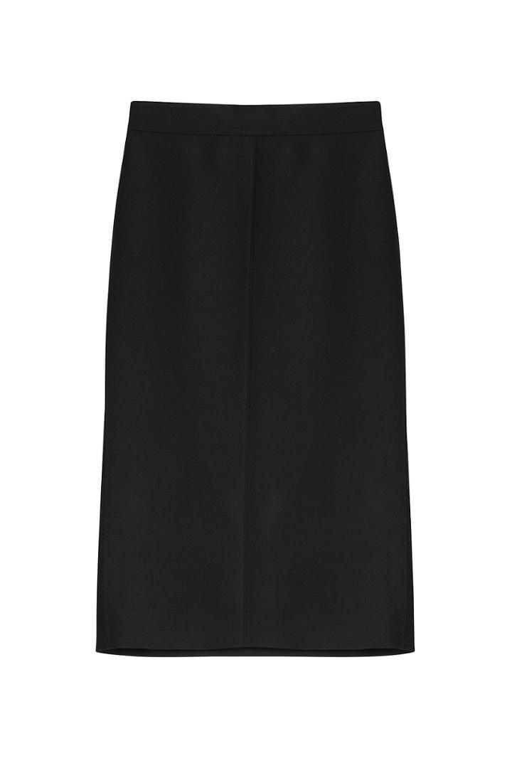 Valentino Valentino Virgin Wool Midi Skirt - Black