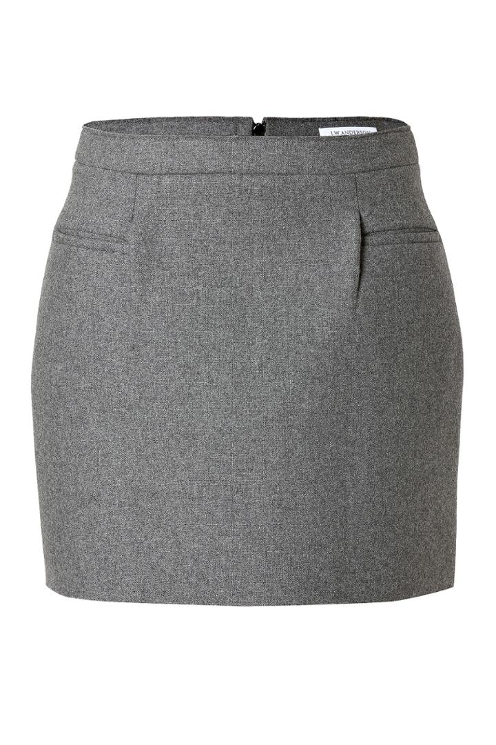 J.w. Anderson J.w. Anderson Wool-blend Sponge Mini Skirt In Grey