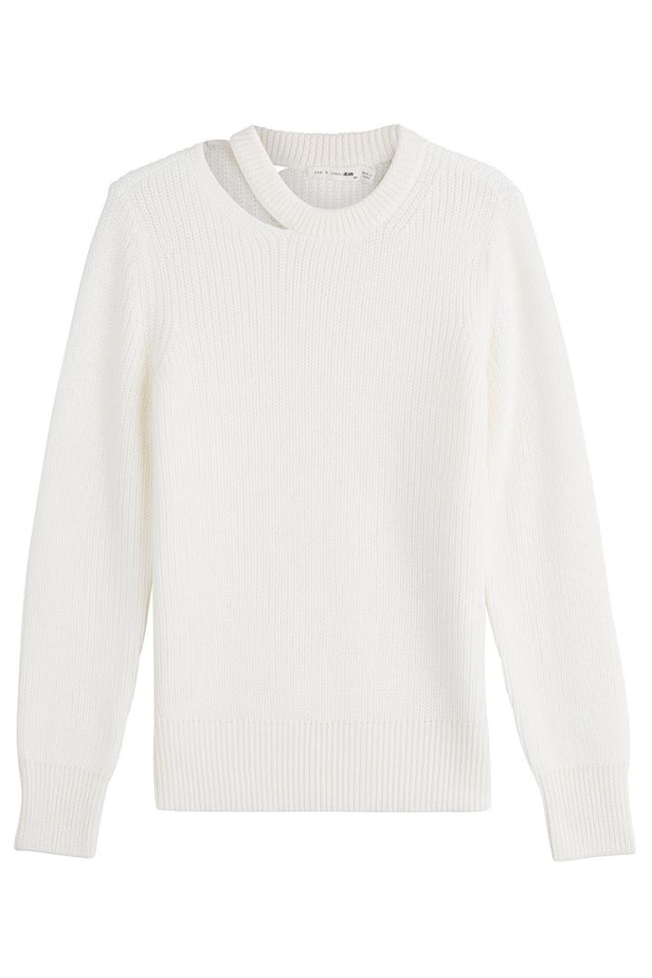 Rag & Bone Rag & Bone Merino Wool Pullover With Cut-out Detail - White