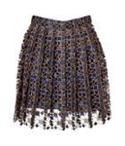 Mary Katrantzou Pinstriped Lace Pleated Skirt