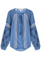 Veronica Beard Veronica Beard Alpine Embellished Silk Blouse