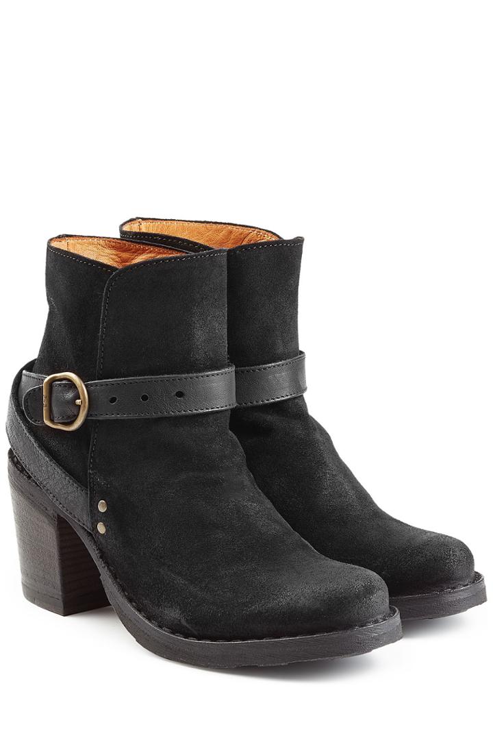 Fiorentini & Baker Fiorentini & Baker Suede And Leather Buckle Strap Ankle Boots - Black