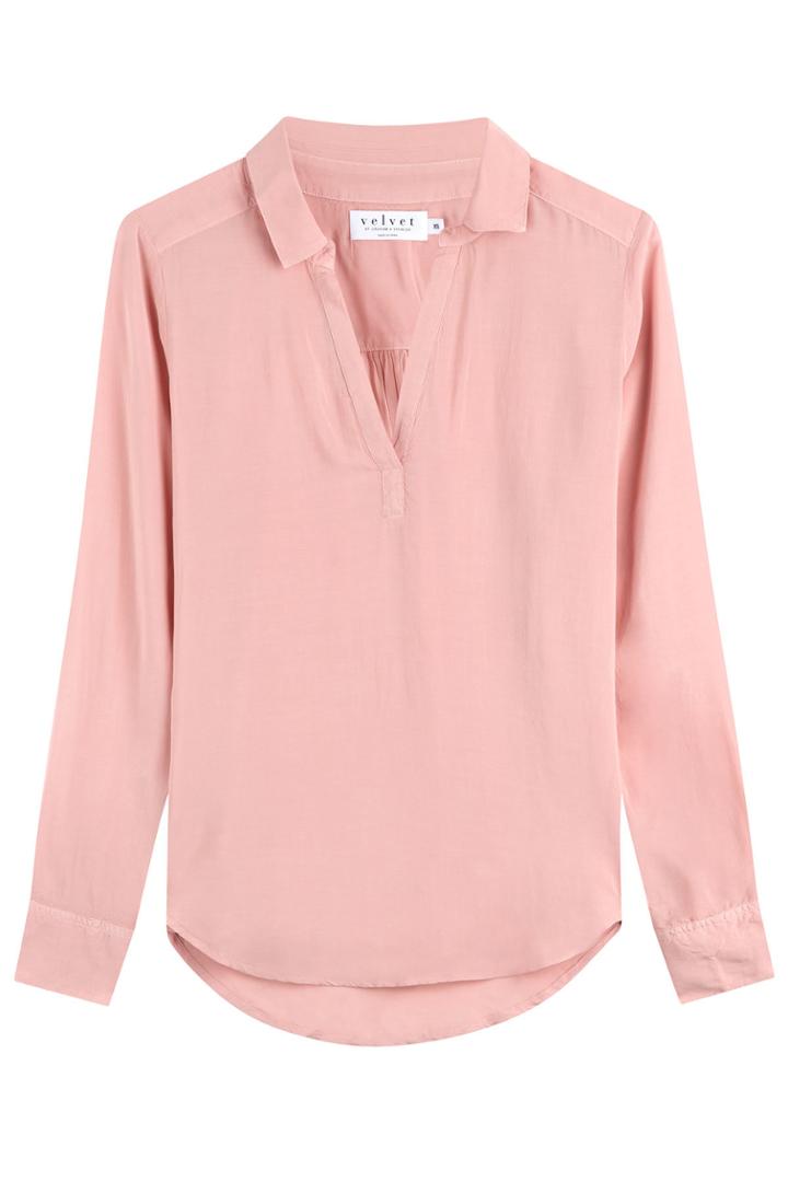 Velvet Velvet Blouse With Asymmetric Hem