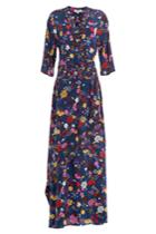 Kenzo Kenzo Floor-length Printed Silk Maxi Dress - Blue