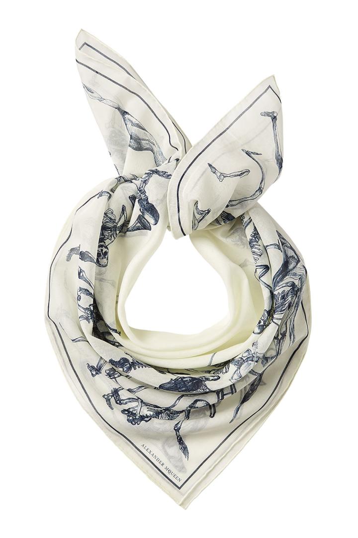Alexander Mcqueen Alexander Mcqueen Dancing Skeleton Cotton Scarf