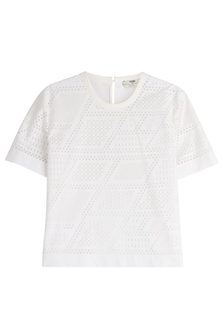 Fendi Fendi Perforated Cotton Top