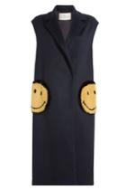 Anya Hindmarch Anya Hindmarch Smiley Virgin Wool Gilet With Mink Fur