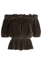 Warm Warm Velvet Bardot Top With Silk