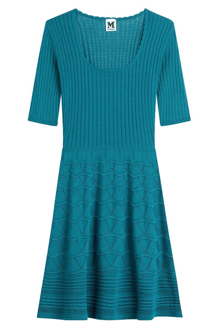 M Missoni M Missoni Cotton-blend Knit Dress - Blue