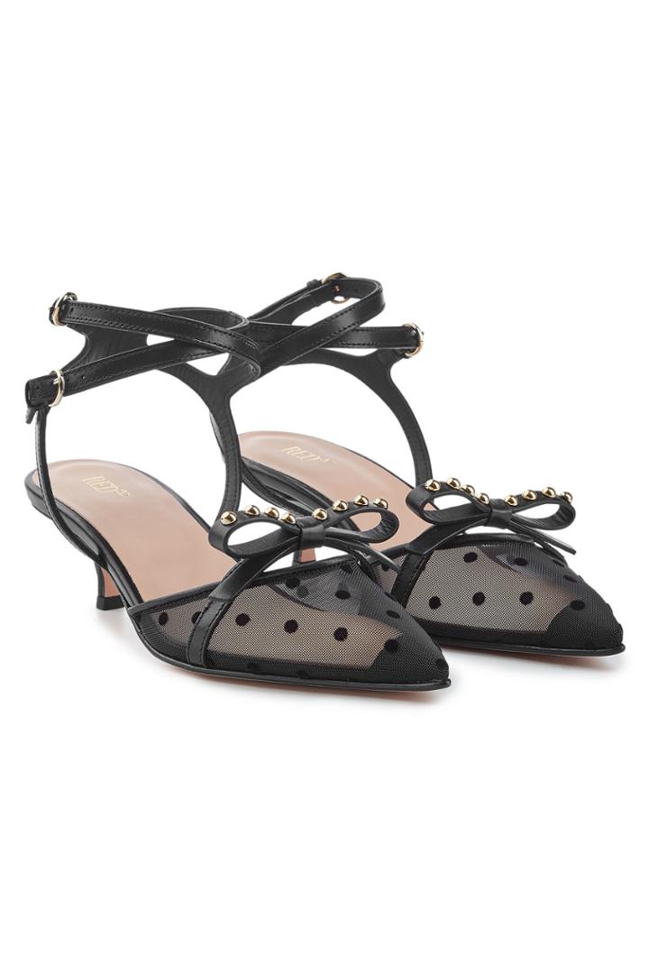 Red Valentino Red Valentino Kitten Heel Pumps With Leather And Point D'esprit