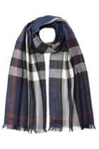 Burberry Shoes & Accessories Burberry Shoes & Accessories Wool-cashmere Check Print Scarf - Blue