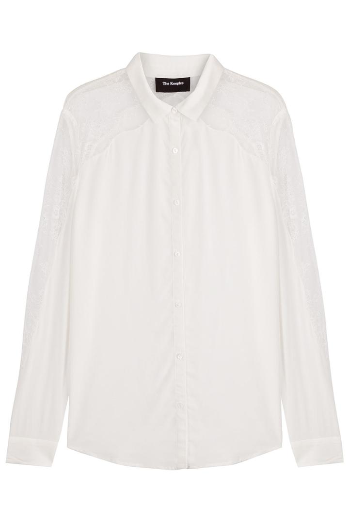 The Kooples The Kooples Silk Blouse With Lace