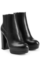 Hogan Hogan Leather Platform Ankle Boots - Black