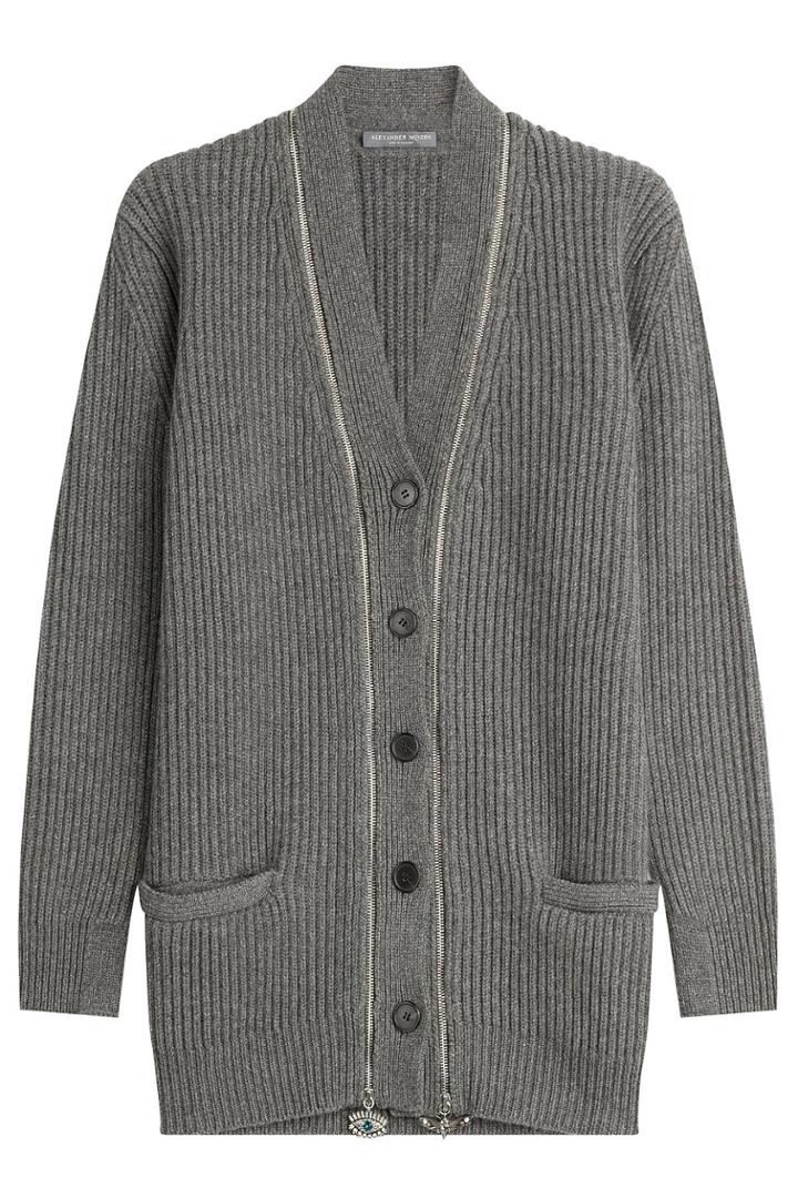 Alexander Mcqueen Alexander Mcqueen Cashmere Cardigan With Embellished Zippers
