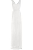 Alberta Ferretti Alberta Ferretti Floor Length Silk Chiffon Gown - White