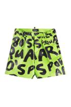 Dsquared2 Dsquared2 Printed Satin Shorts - Green
