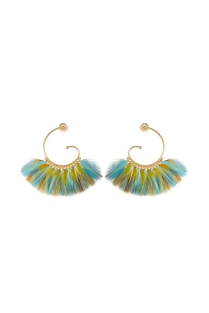 Gas Bijoux Gas Bijoux Buzios 24kt Gold-plated Earrings With Feathers