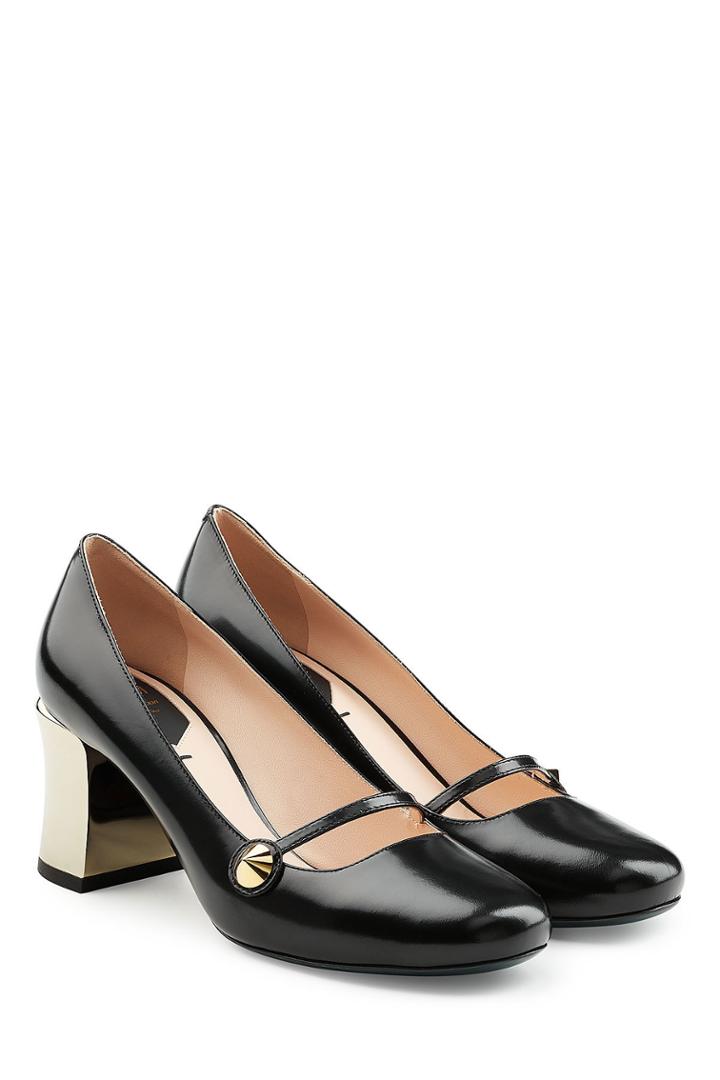 Fendi Fendi Leather Shoes With Block Heels