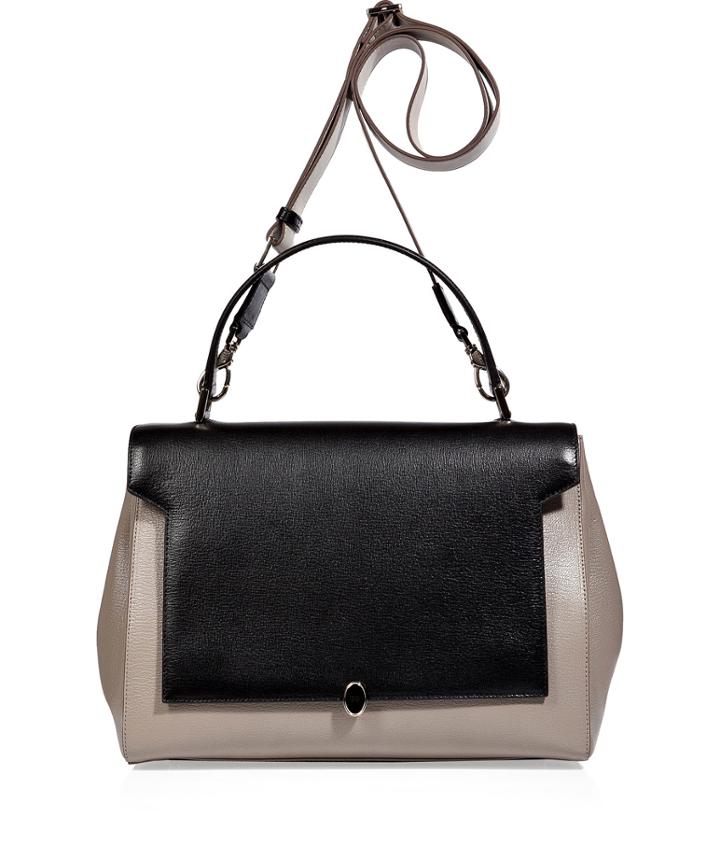 Anya Hindmarch Black/grey Leather Bathurst Bow Soft Satchel